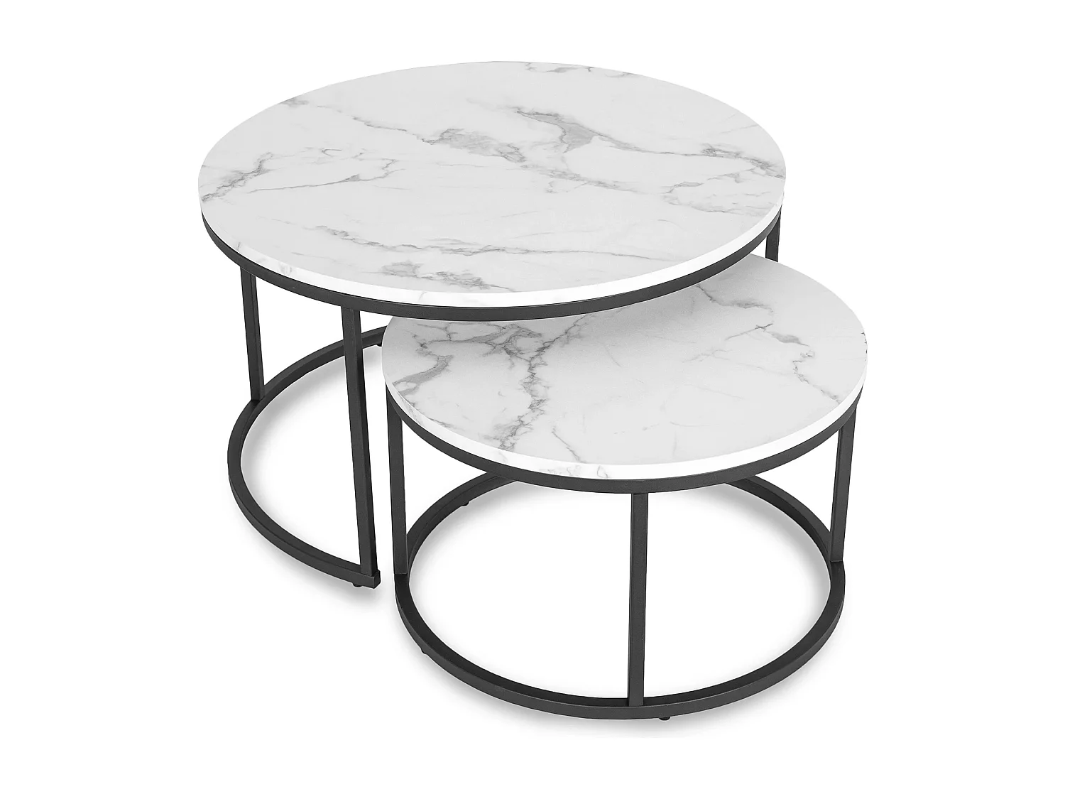 Set di tavolini da caffè Dafne Max Marmo Bianco