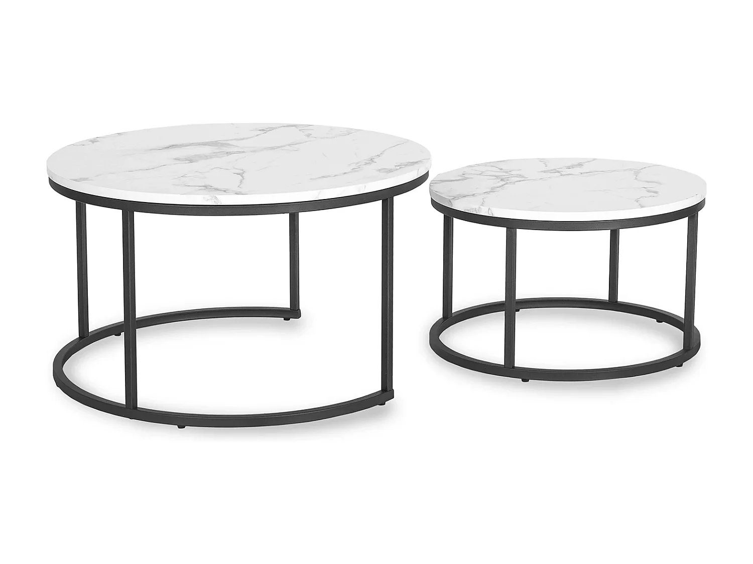 Set di tavolini da caffè Dafne Max Marmo Bianco
