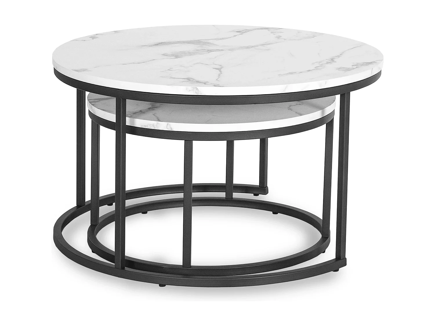 Set di tavolini da caffè Dafne Max Marmo Bianco
