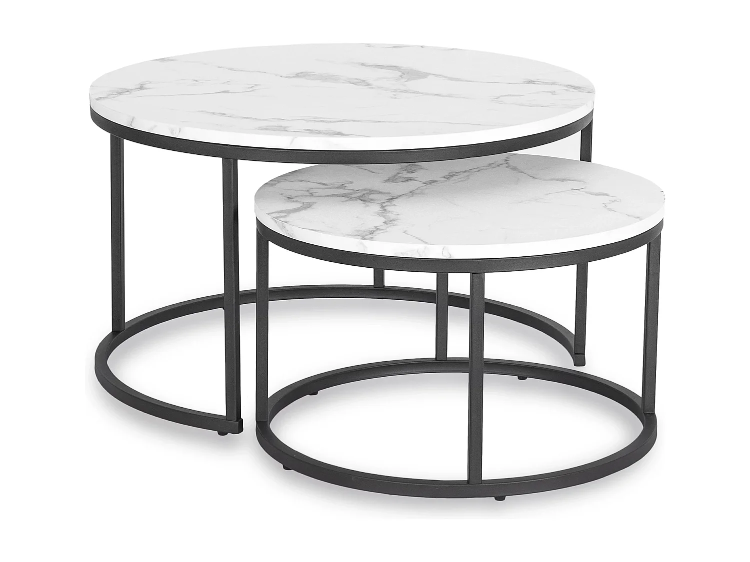 Set di tavolini da caffè Dafne Max Marmo Bianco