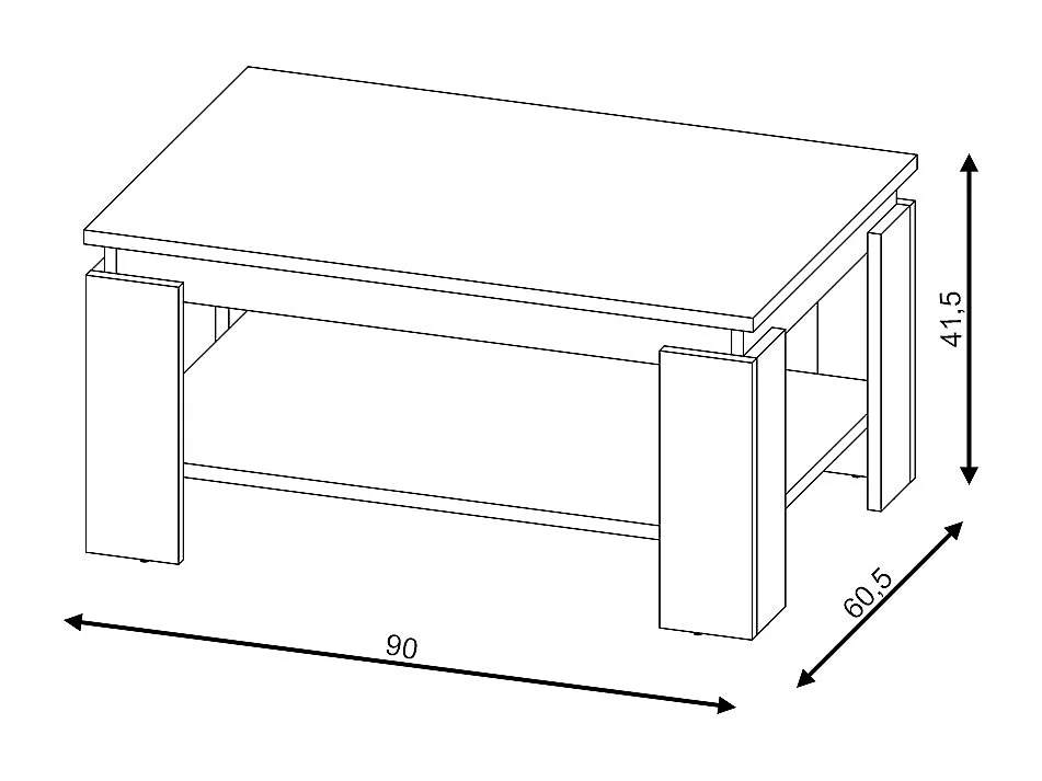 Mesa de centro Turia carvalho sonoma / branco