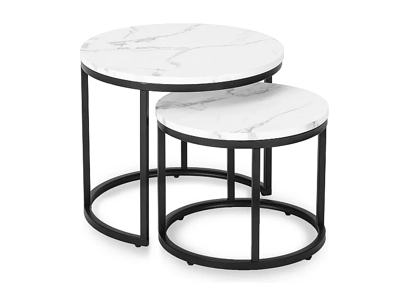Conjunto de mesas de centro Dafne Mármore Branco