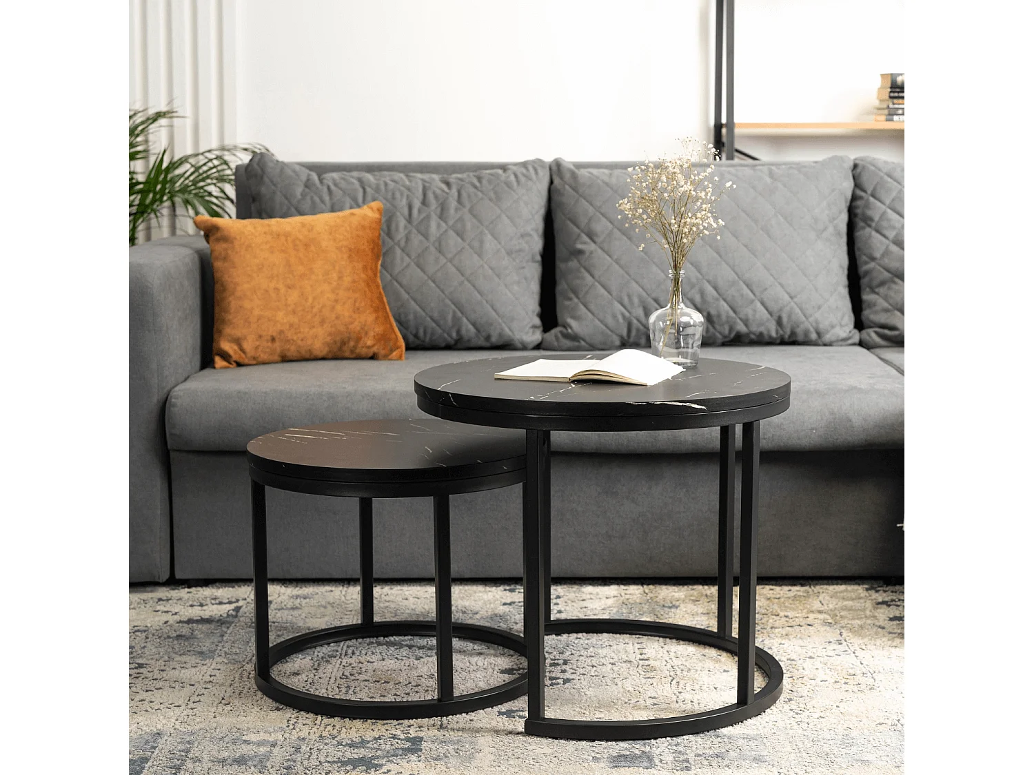 Ensemble de tables basses Mauro Marbre Noir