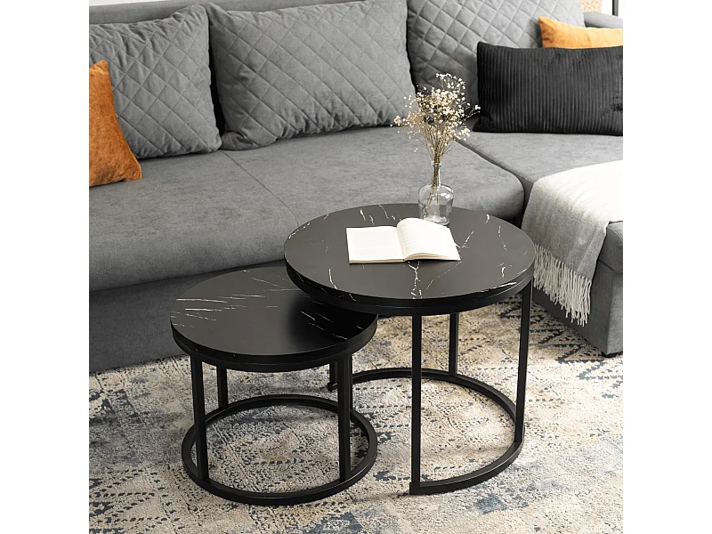 Salontafel set Mauro Zwart Marmer