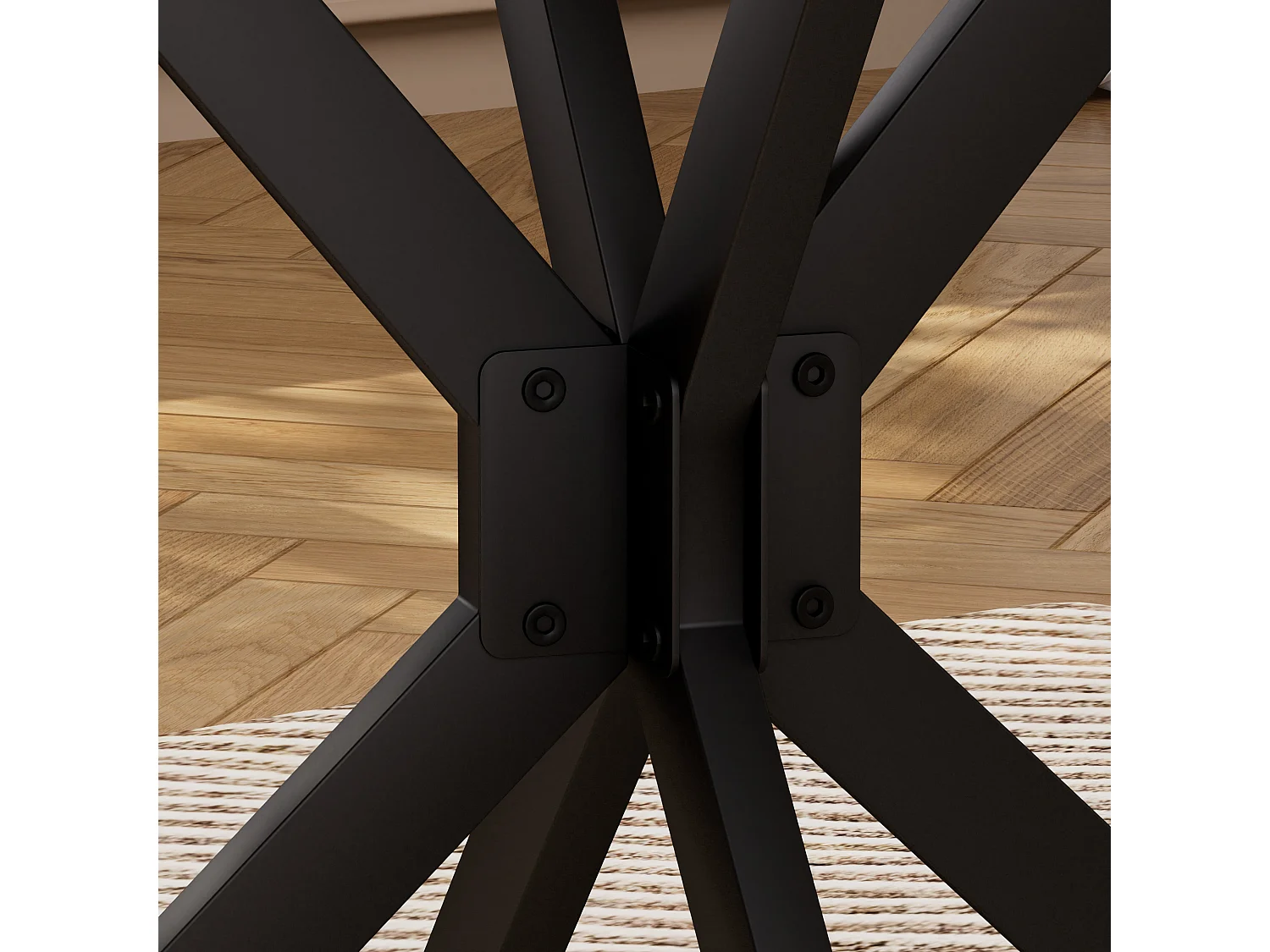 URBAN MEUBLE Table de salle à manger ronde vintage effet bois marron rustique 90*90cm