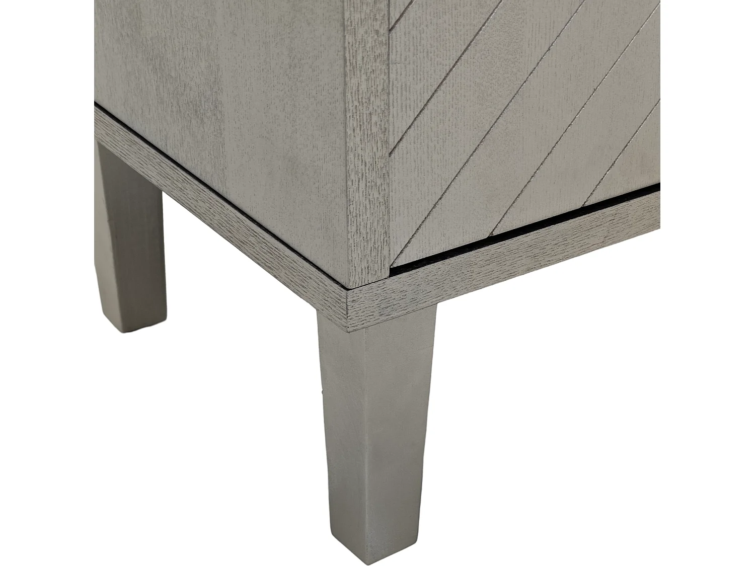 URBAN MEUBLE Buffet champagne argenté 4 portes poignées en alliage de zinc et façades à motif géométrique