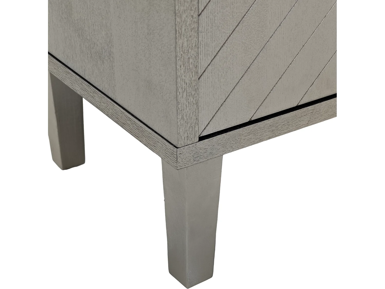 URBAN MEUBLE Buffet champagne argenté 4 portes poignées en alliage de zinc et façades à motif géométrique