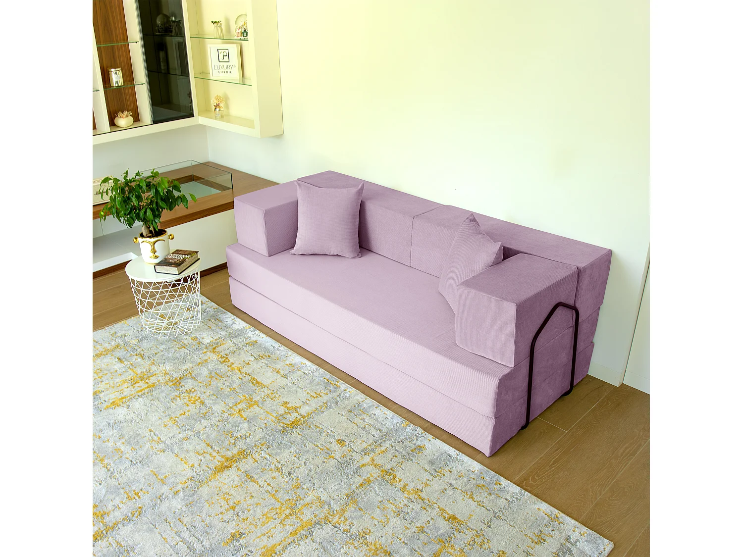 Canapé droit convertible FLEXIMOOD 3 pl, déhoussable