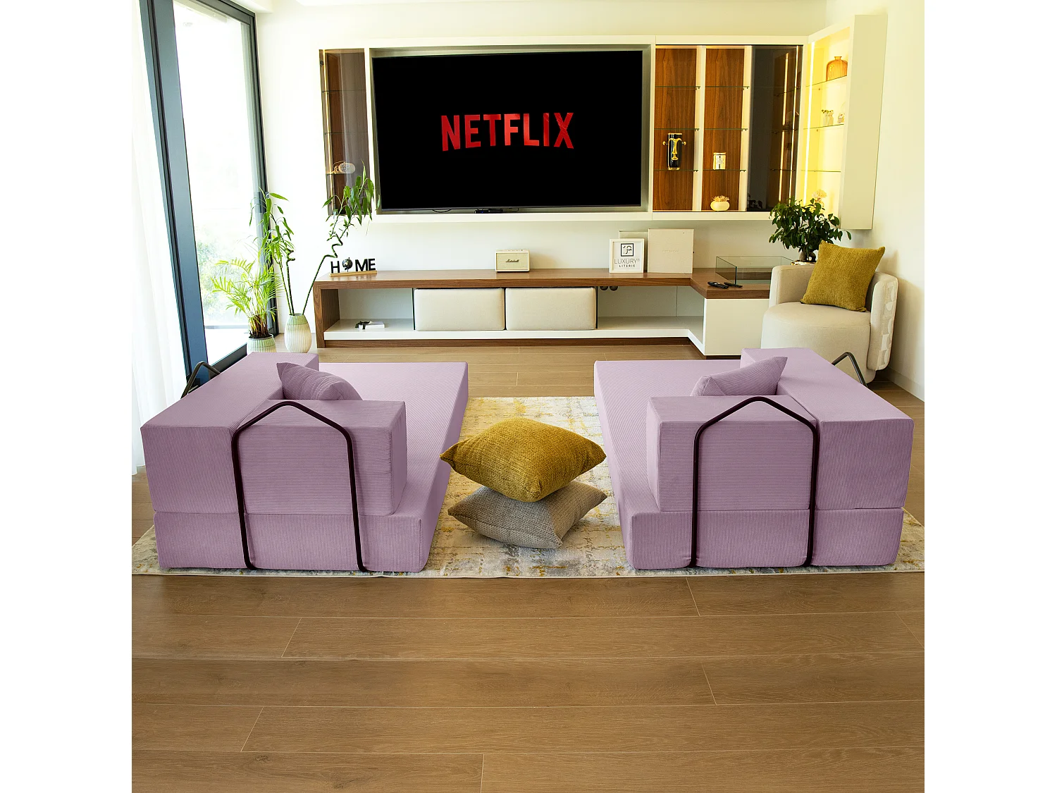 Canapé droit convertible FLEXIMOOD 3 pl, déhoussable