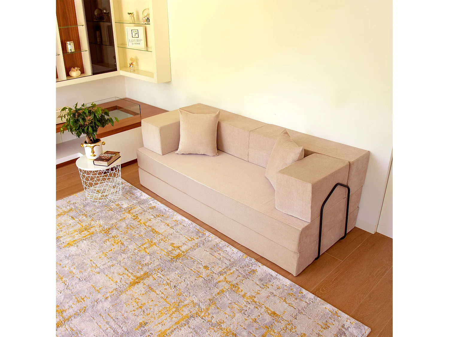 Canapé droit convertible FLEXIMOOD 3 pl, déhoussable