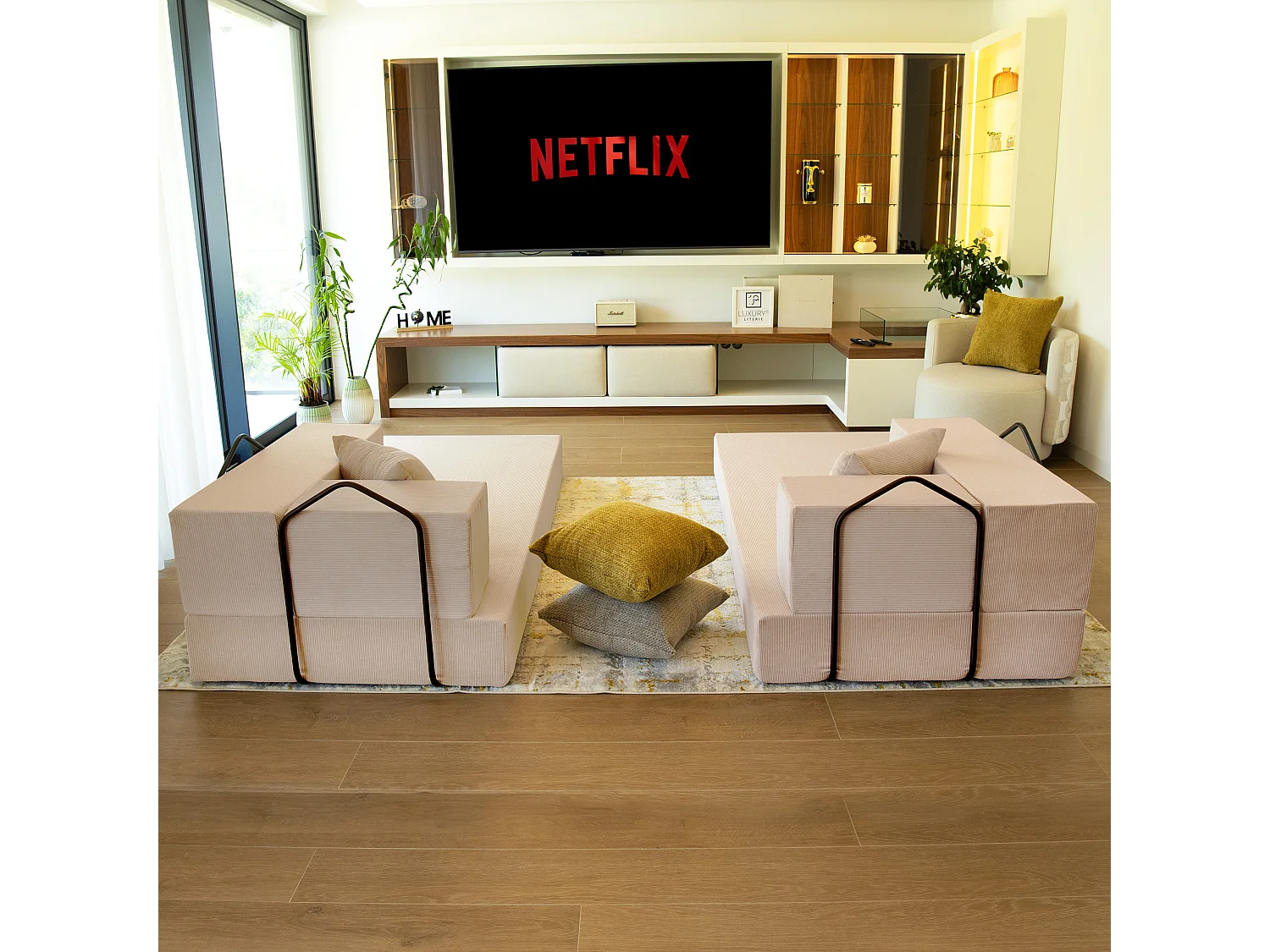 Canapé droit convertible FLEXIMOOD 3 pl, déhoussable