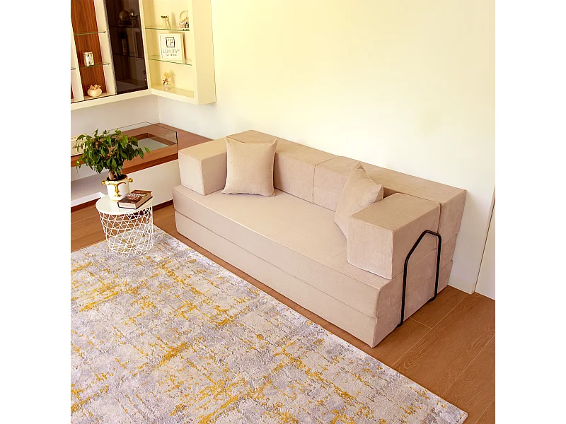 Canapé droit convertible FLEXIMOOD 3 pl, déhoussable