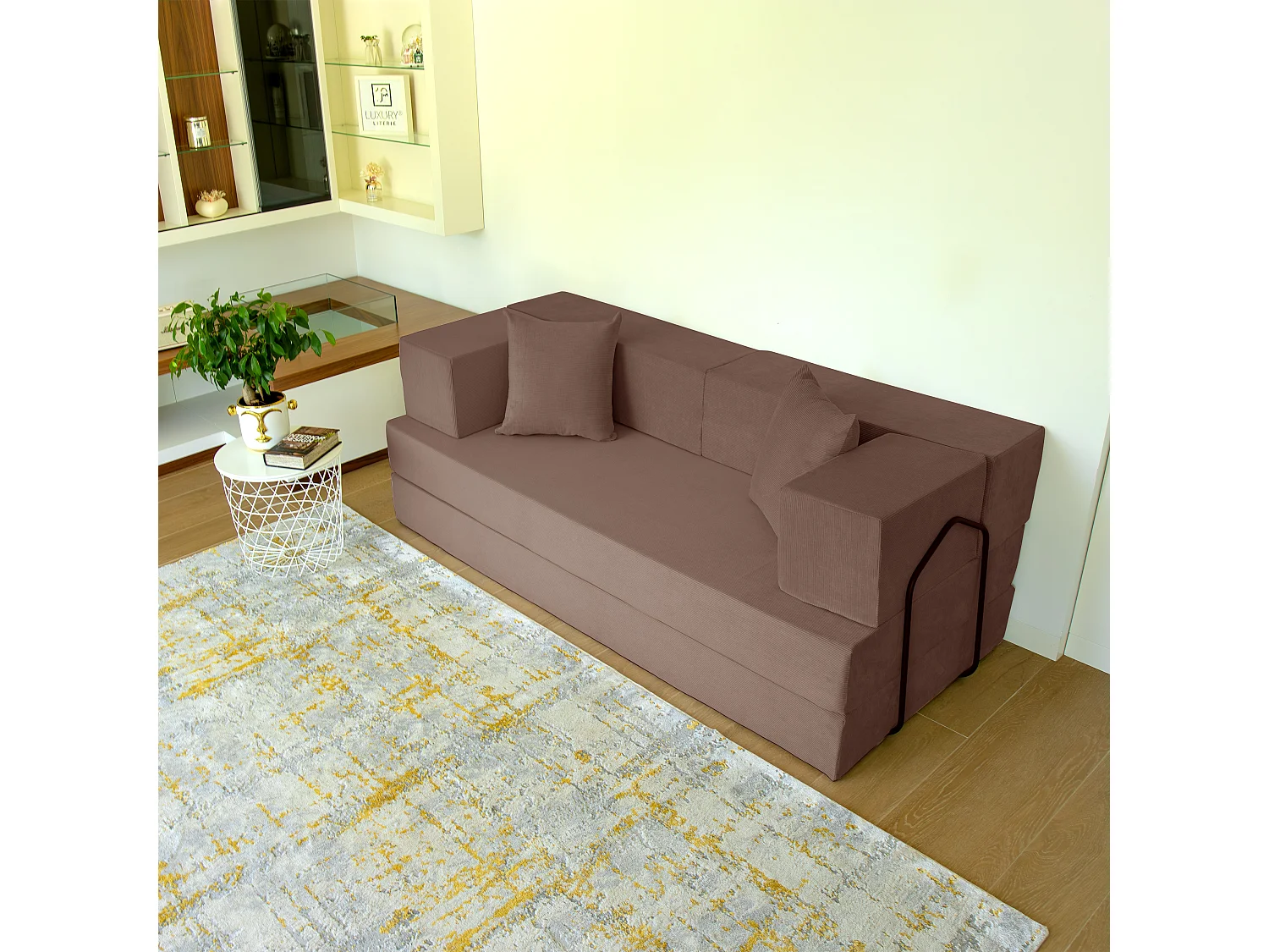 Canapé droit convertible FLEXIMOOD 3 pl, déhoussable