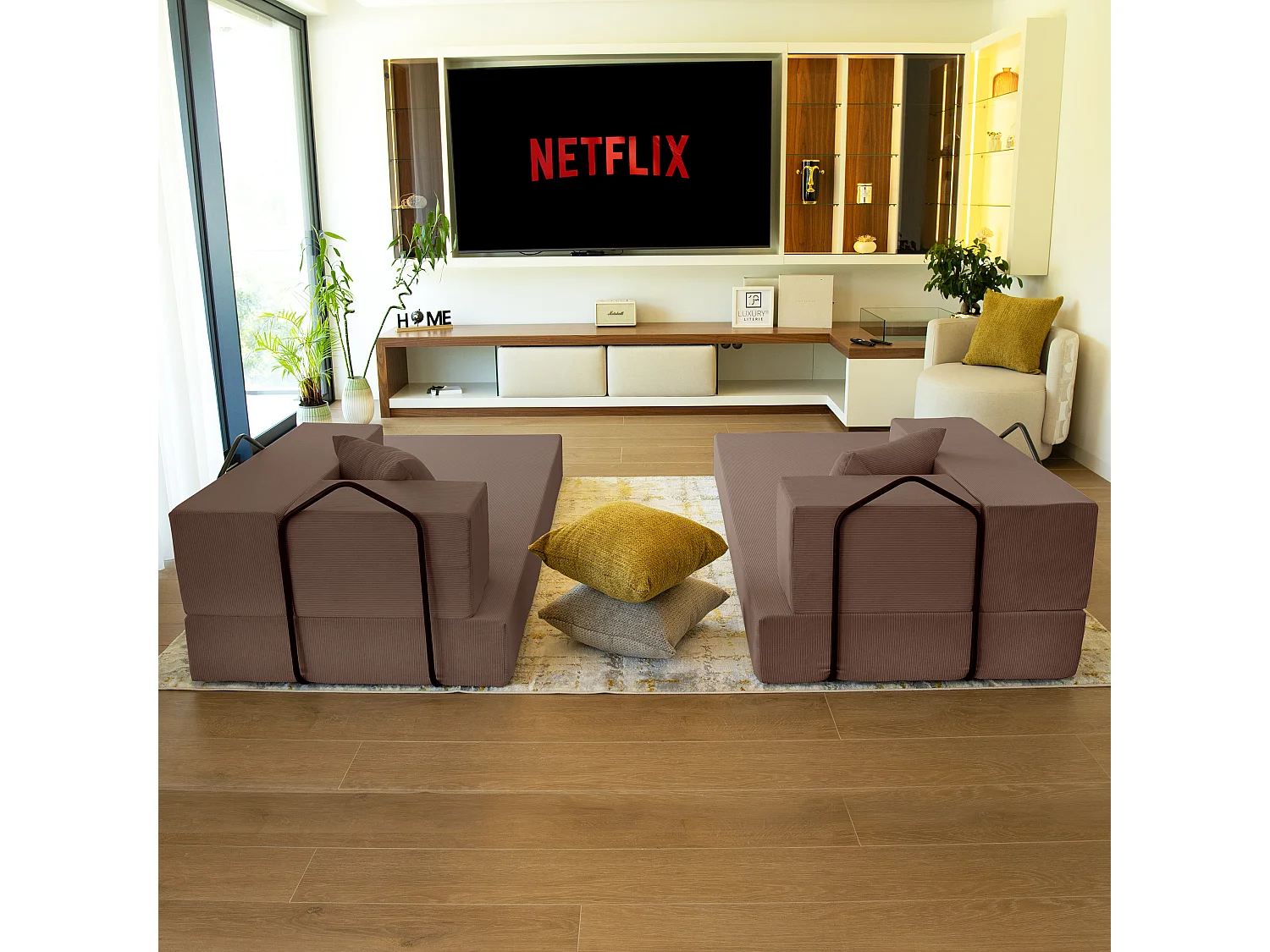 Canapé droit convertible FLEXIMOOD 3 pl, déhoussable