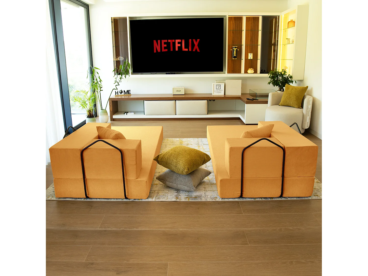 Canapé droit convertible FLEXIMOOD 3 pl, déhoussable