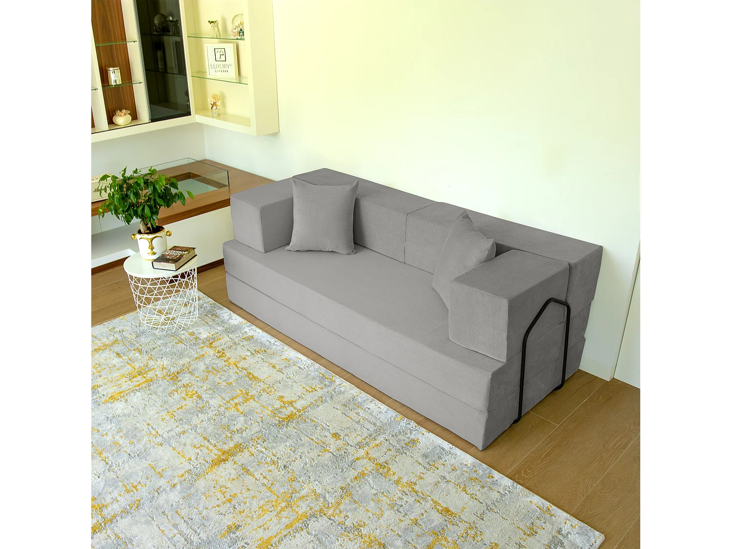 Canapé droit convertible FLEXIMOOD 3 pl, déhoussable