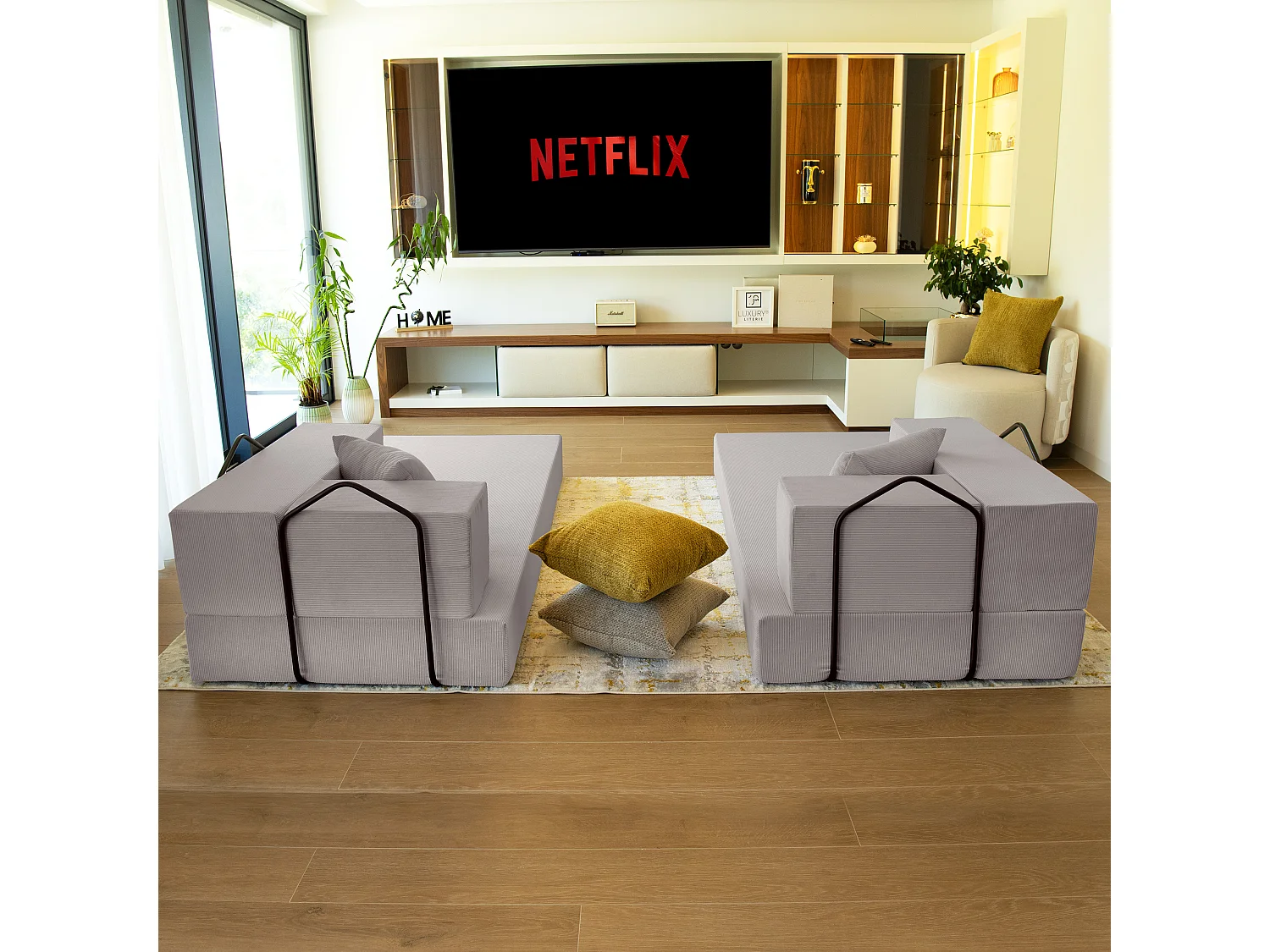 Canapé droit convertible FLEXIMOOD 3 pl, déhoussable