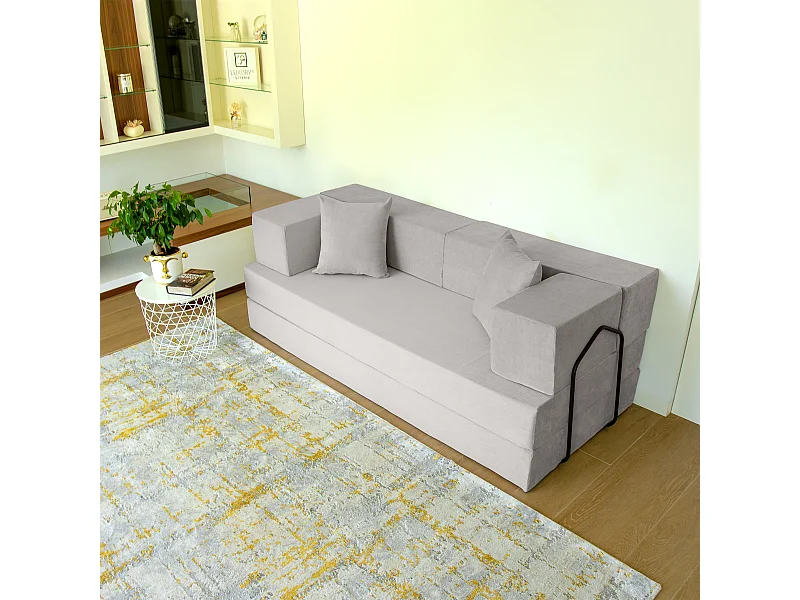 Canapé droit convertible FLEXIMOOD 3 pl, déhoussable