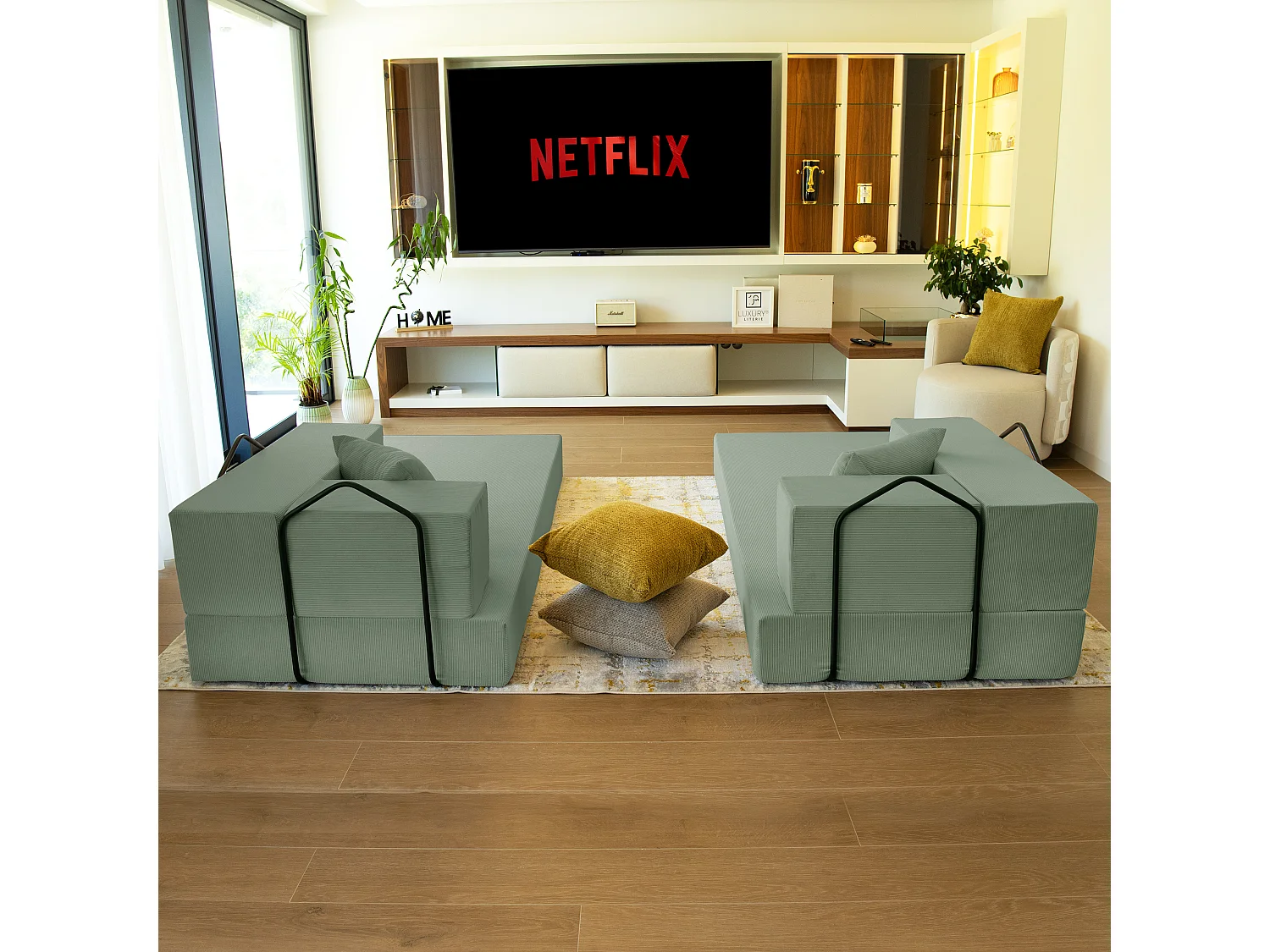 Canapé droit convertible FLEXIMOOD 3 pl, déhoussable