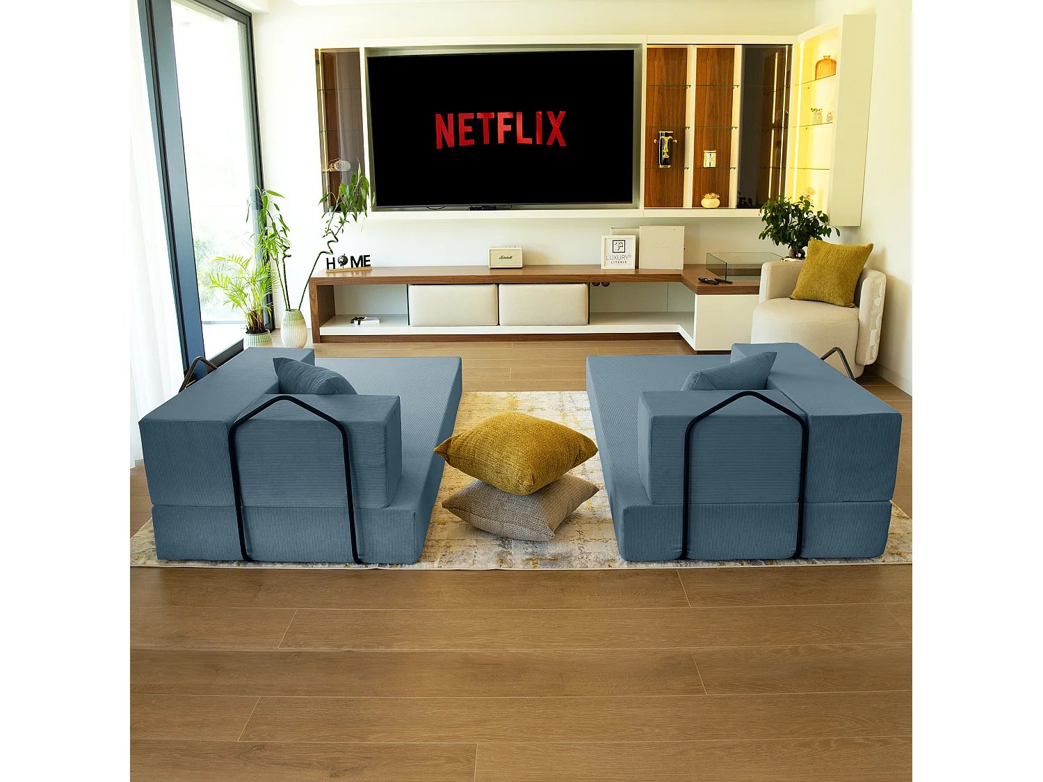 Canapé droit convertible FLEXIMOOD 3 pl, déhoussable