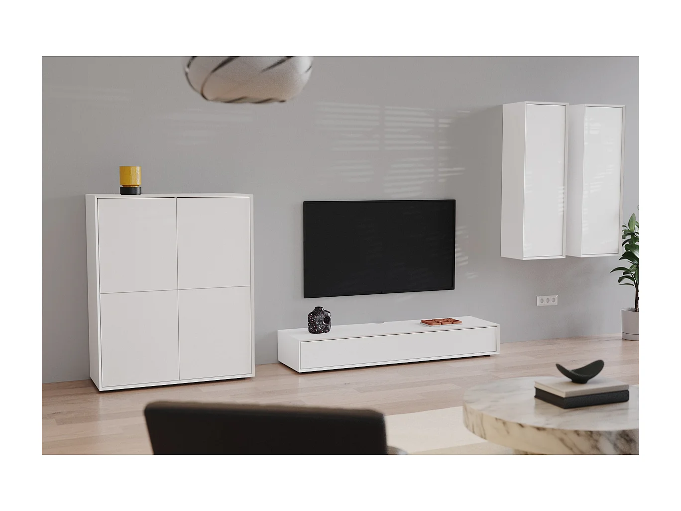 Mobile TV con 1 abbattente L160 cm - ORÉLIA