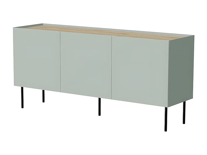 Buffet vert sauge 150 cm 3 portes Mauro