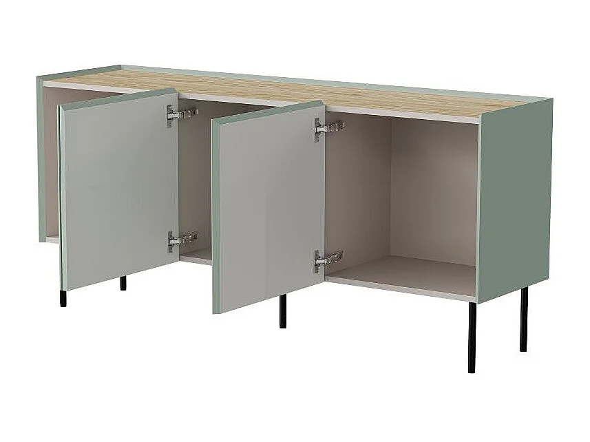 Buffet vert sauge 150 cm 3 portes Mauro