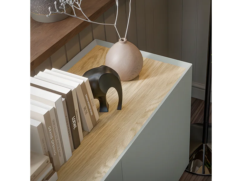 Buffet vert sauge 150 cm 3 portes Mauro