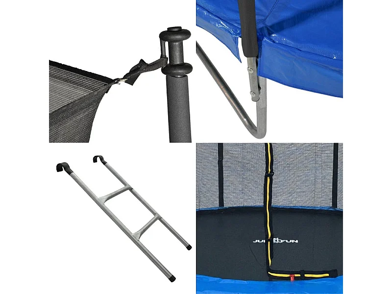 Trampoline pour enfant 10Ft ø305cm avec coussin de protection Bleu, Echelle et Filet de sécurité