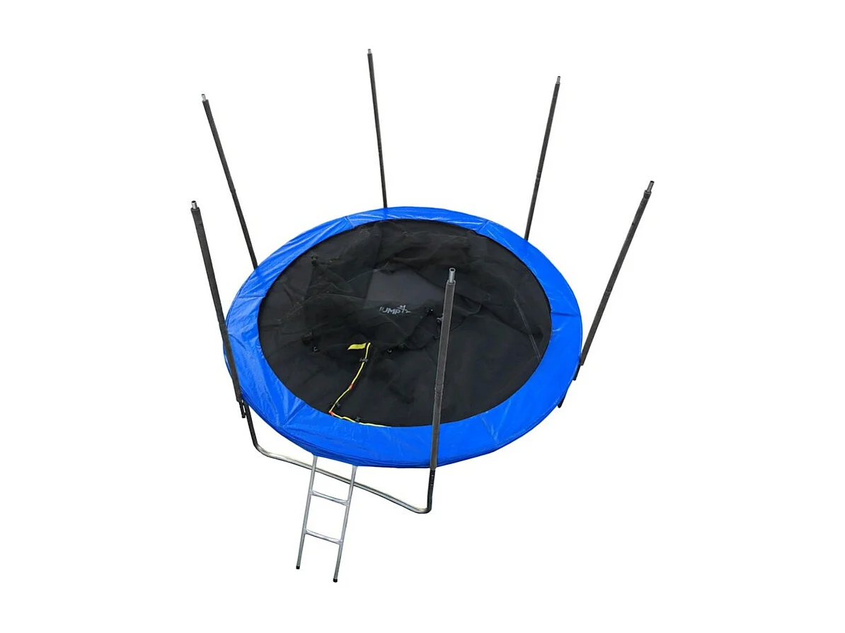 Trampoline pour enfant 8Ft ø244cm avec coussin de protection Bleu, Echelle et Filet de sécurité