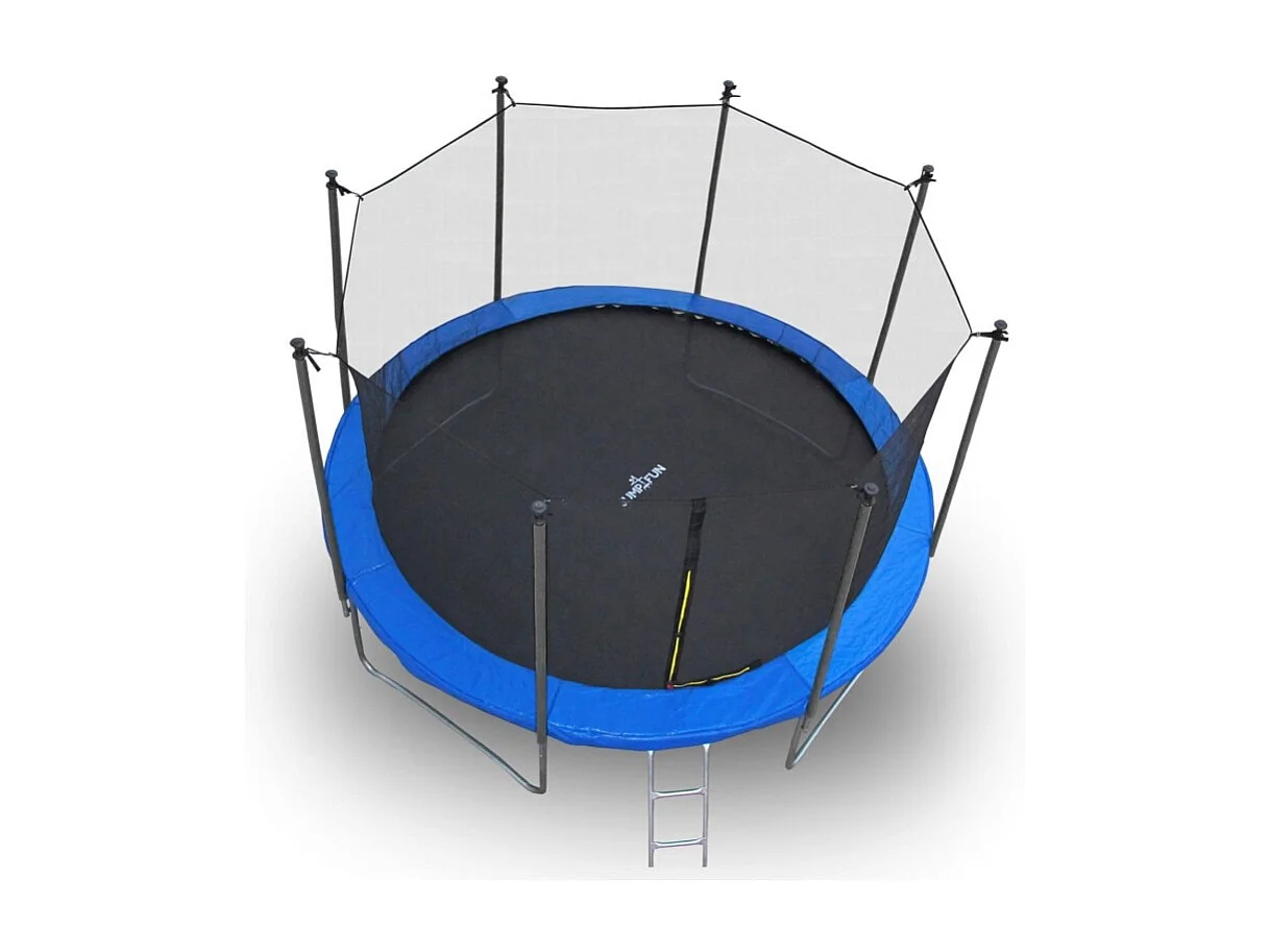 Trampoline pour enfant 14Ft ø427cm avec coussin de protection Bleu, Echelle et Filet de sécurité