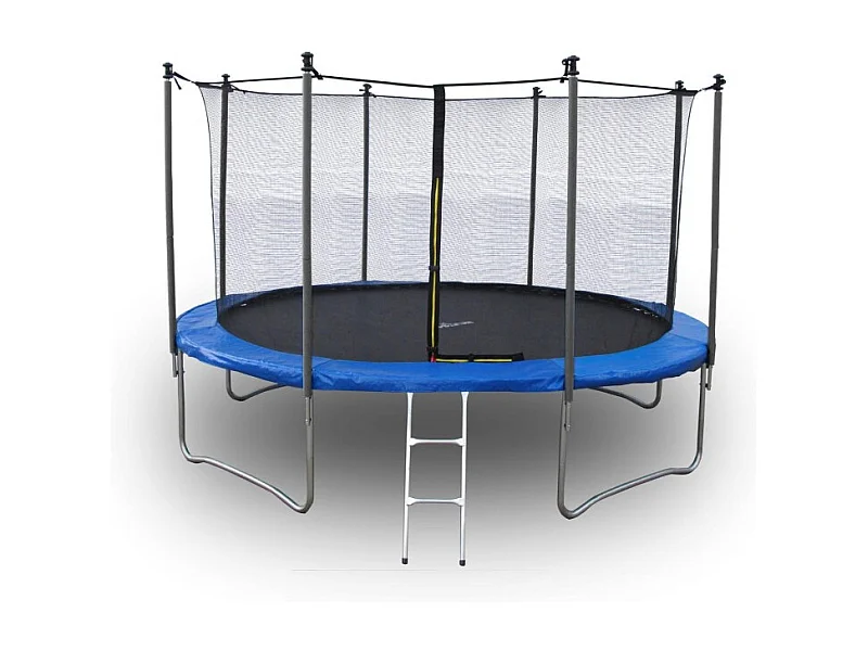 Trampoline pour enfant 14Ft ø427cm avec coussin de protection Bleu, Echelle et Filet de sécurité