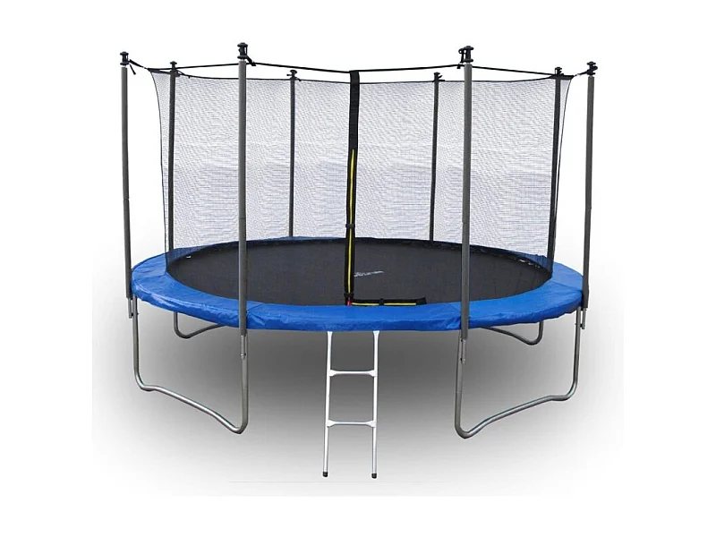 Trampoline pour enfant 14Ft ø427cm avec coussin de protection Bleu, Echelle et Filet de sécurité