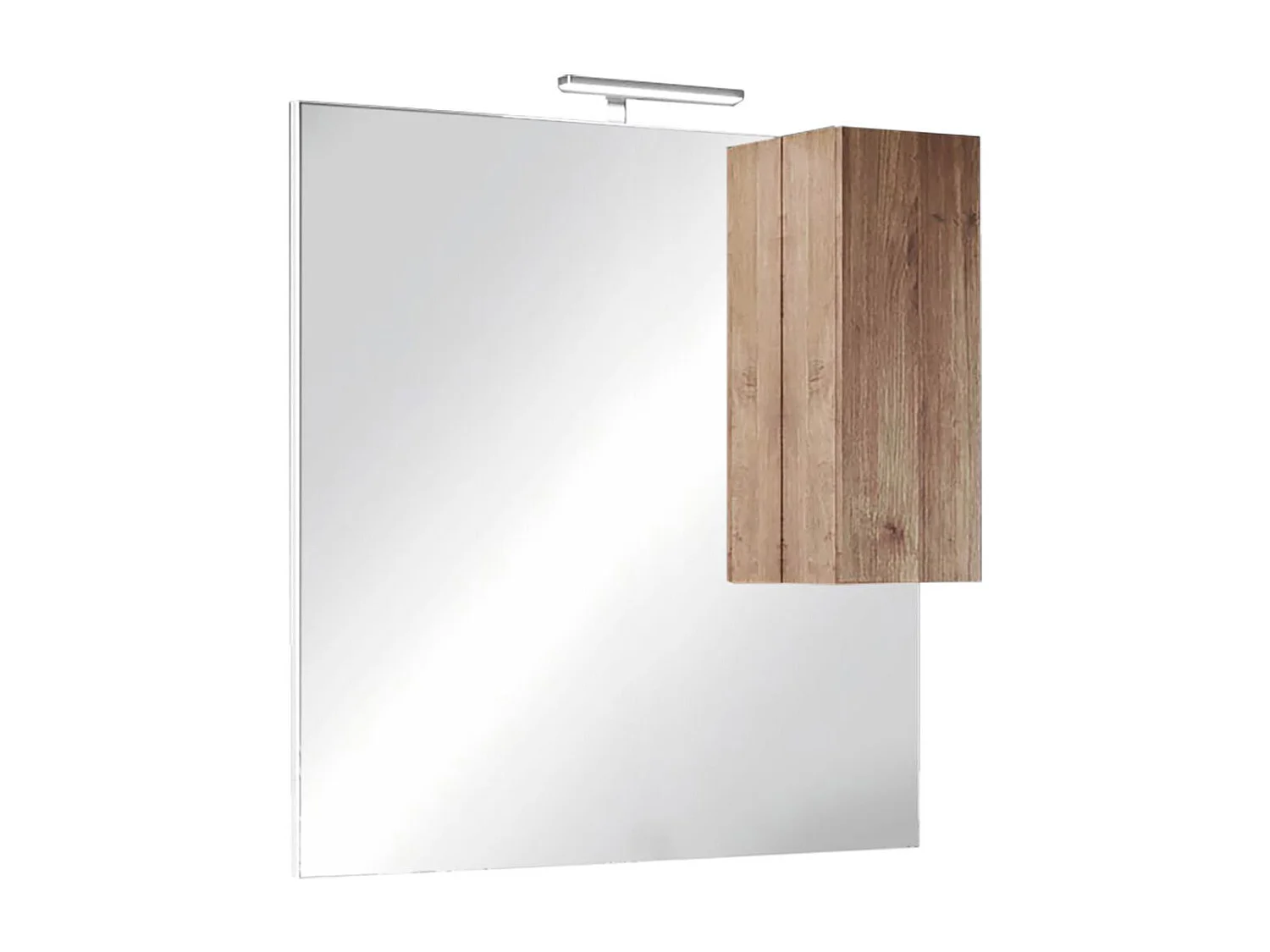 Meuble Vasque 101cm 3 tiroirs + Miroir aspect bois finition Mercure - ZEUS