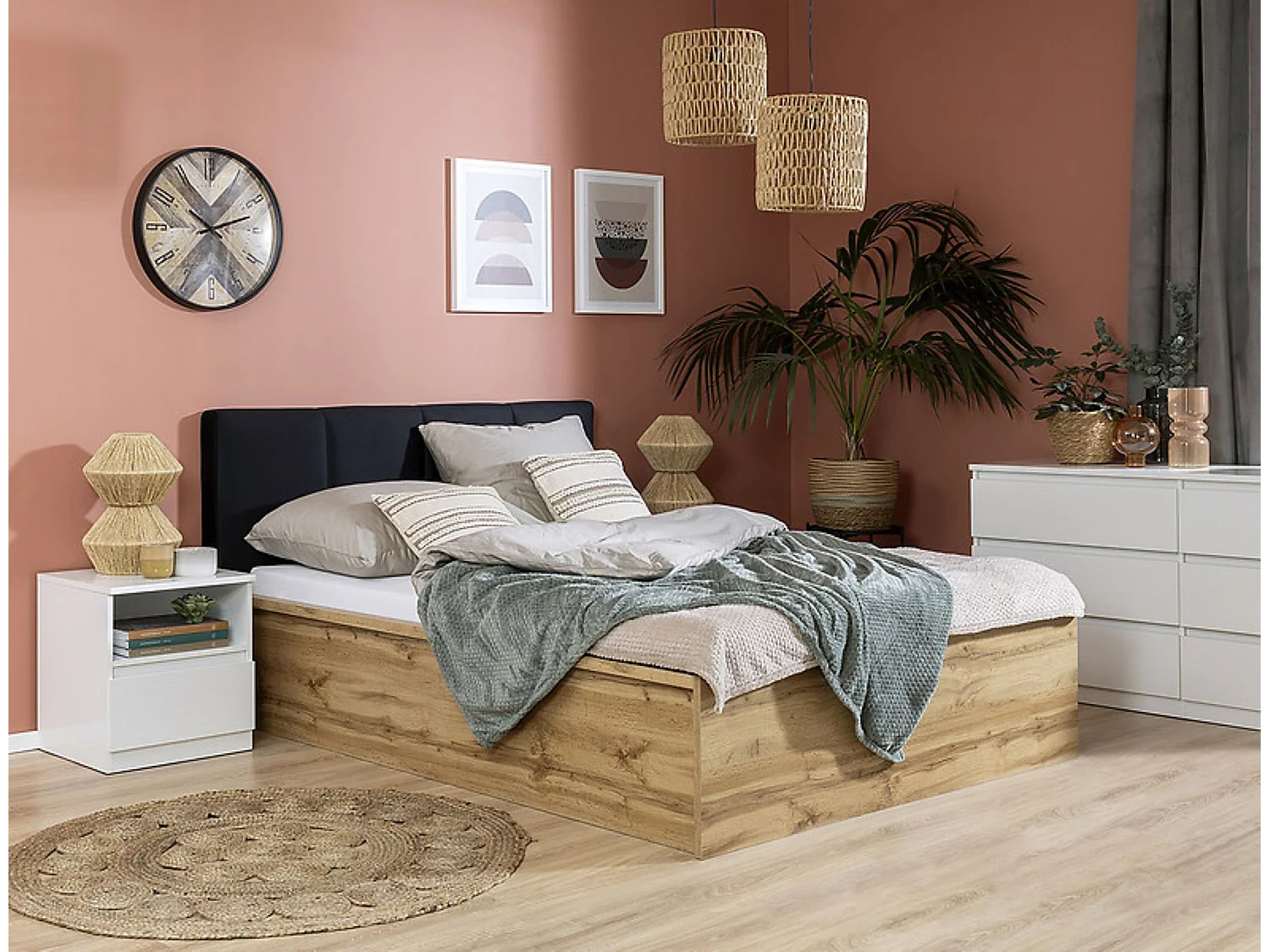 Table de chevet Table de nuit avec tiroir, coloris Blanc brillant - Longueur 45 x Profondeur 45 x Hauteur 50 cm