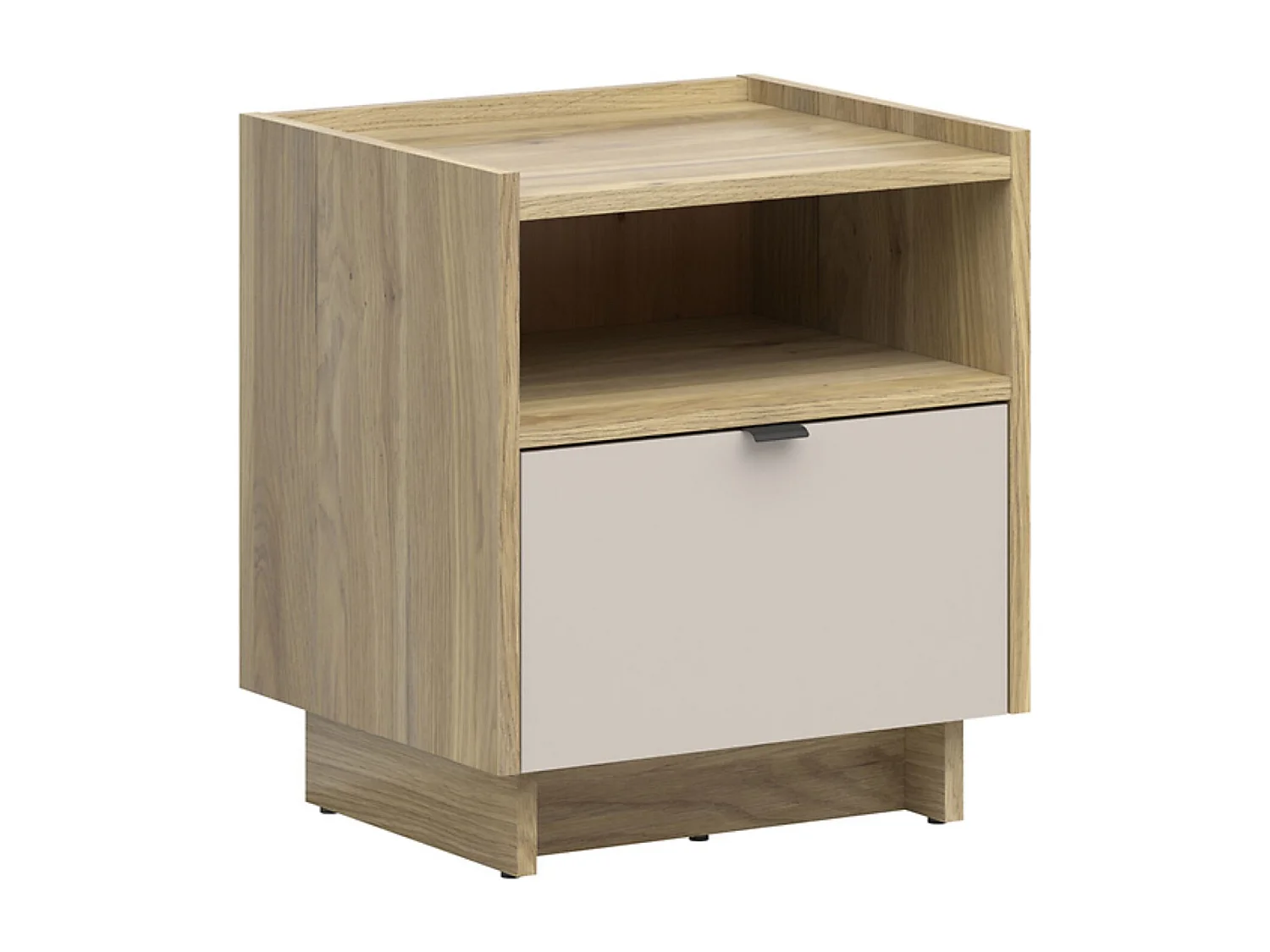 Table de chevet table de nuit avec 1 tiroir,coloris Chêne mauvella/Beige - Longueur 49,5 x Profondeur 42 x Hauteur 56,5 cm