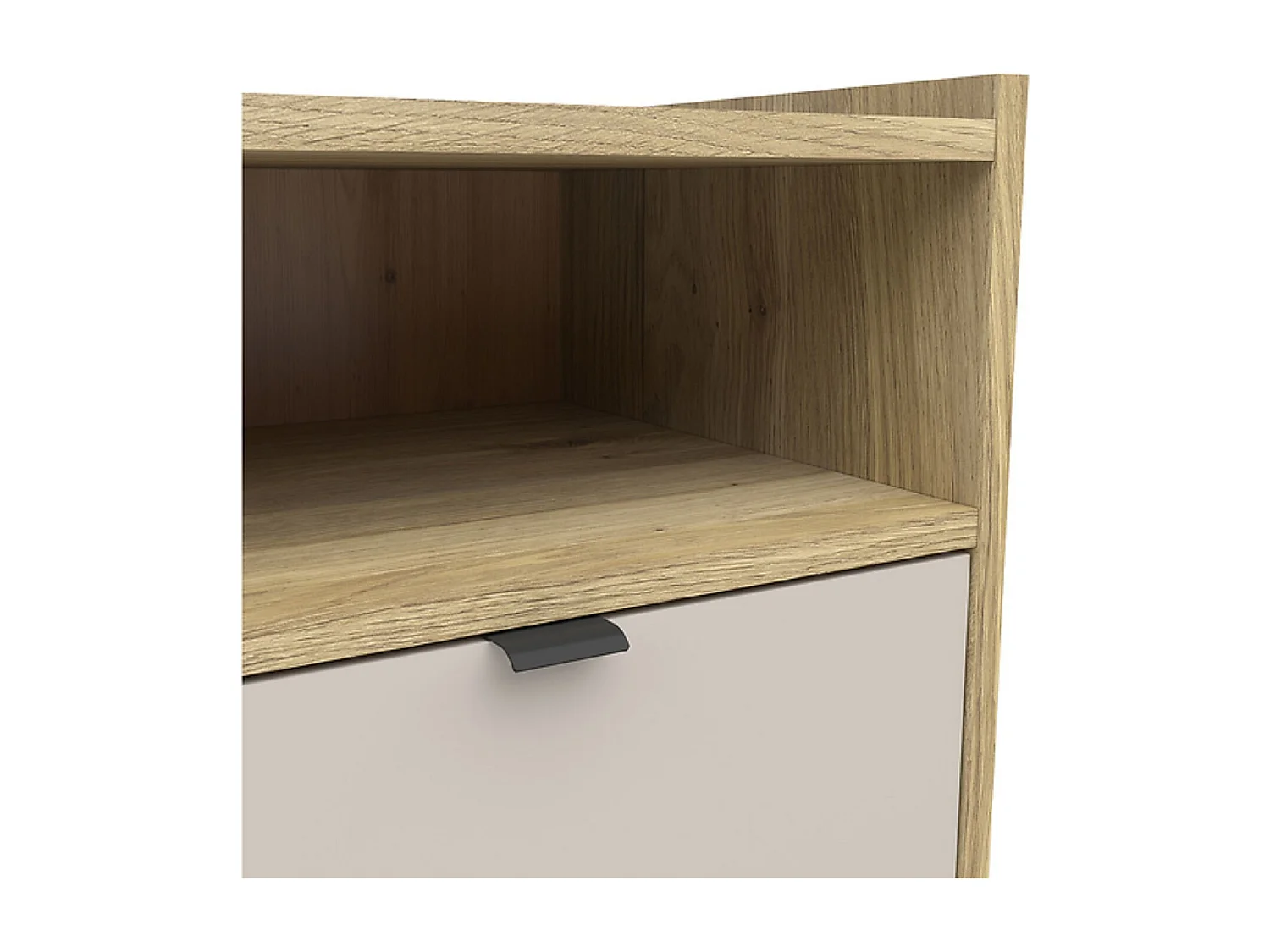 Table de chevet table de nuit avec 1 tiroir,coloris Chêne mauvella/Beige - Longueur 49,5 x Profondeur 42 x Hauteur 56,5 cm