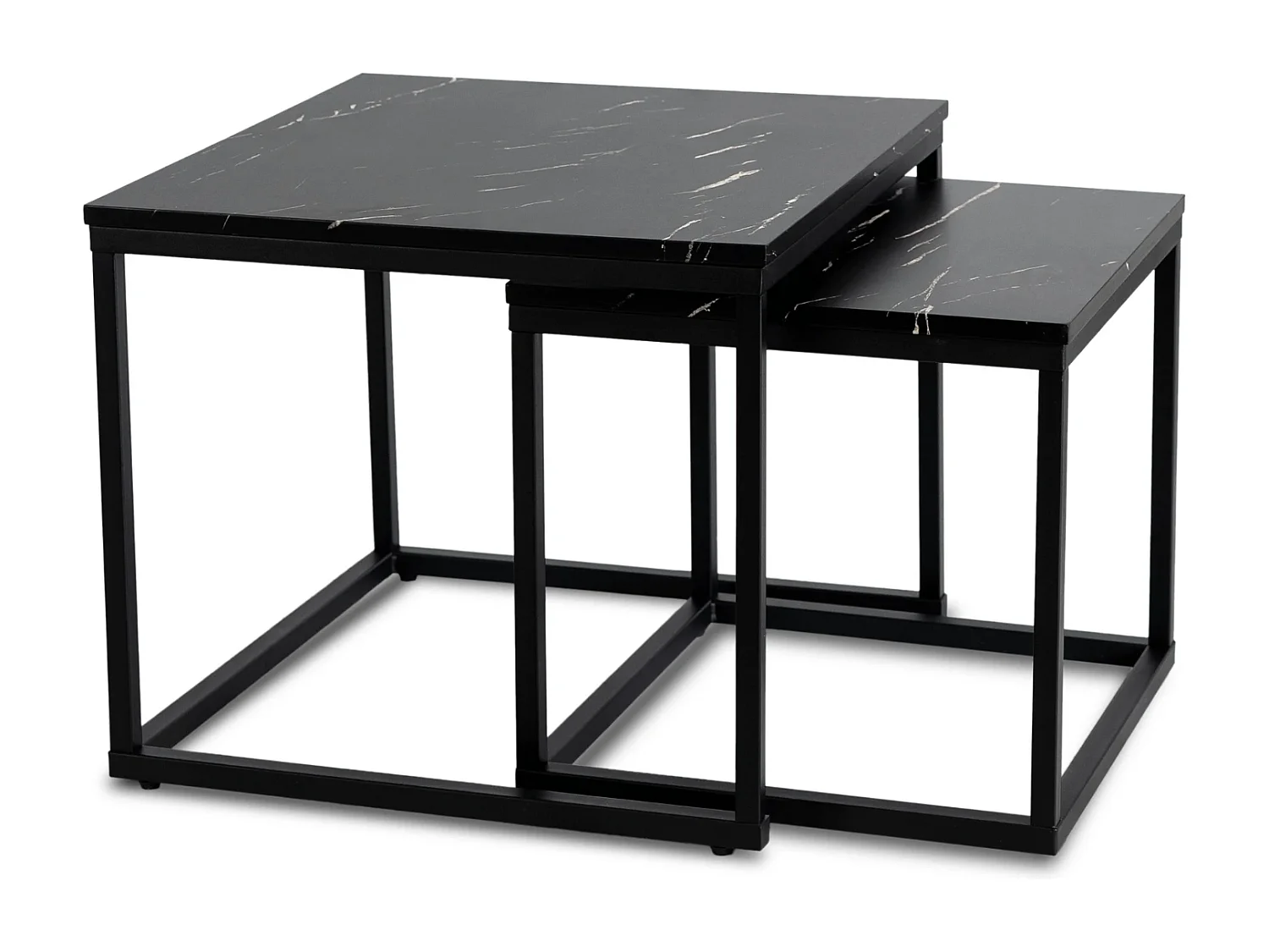 Ensemble de tables basses Juno Marbre Noir