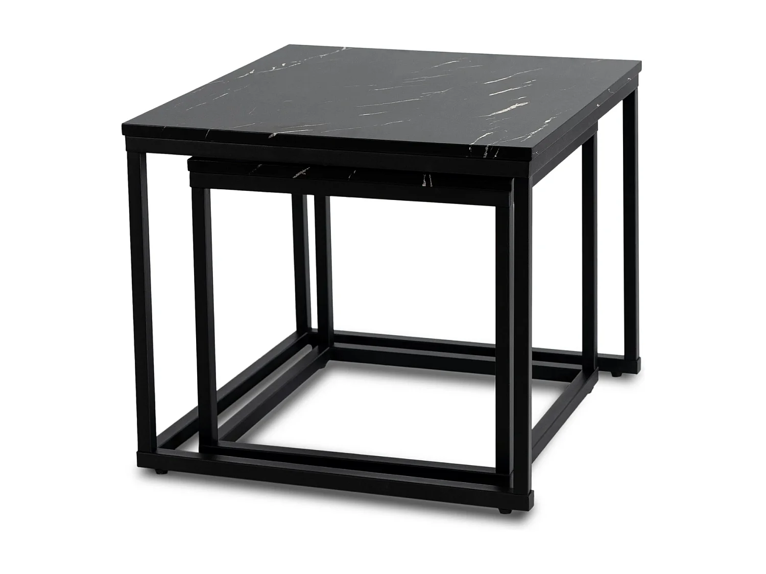 Ensemble de tables basses Juno Marbre Noir