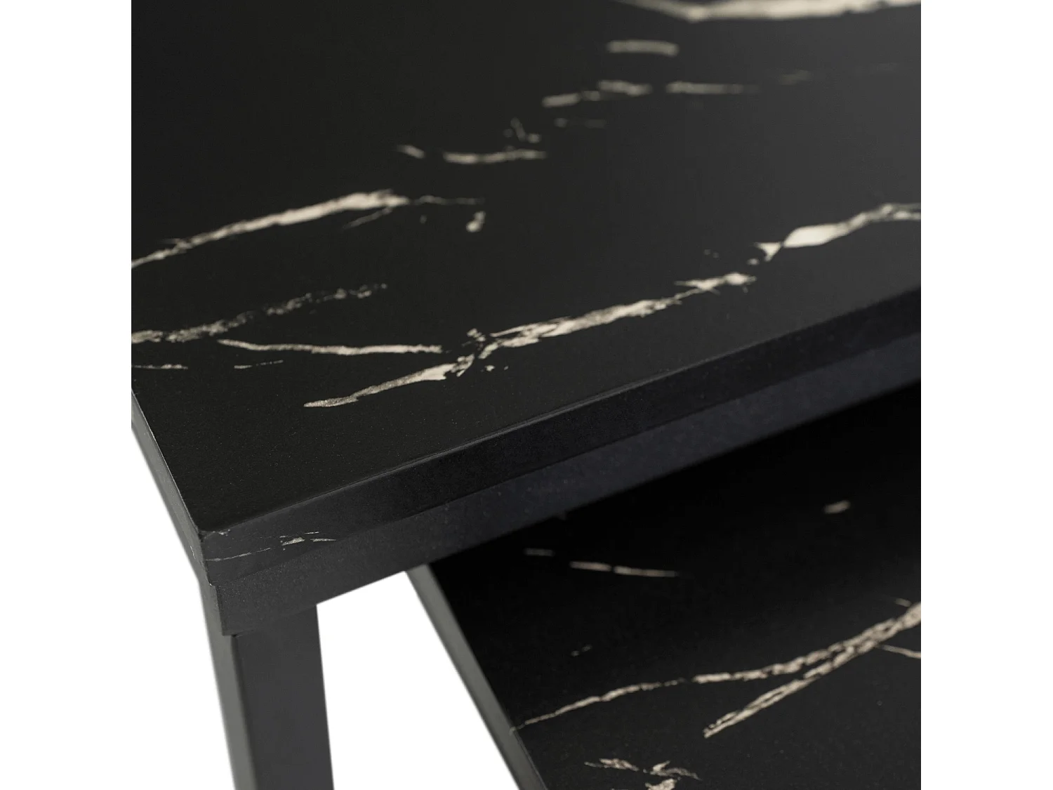 Ensemble de tables basses Juno Marbre Noir