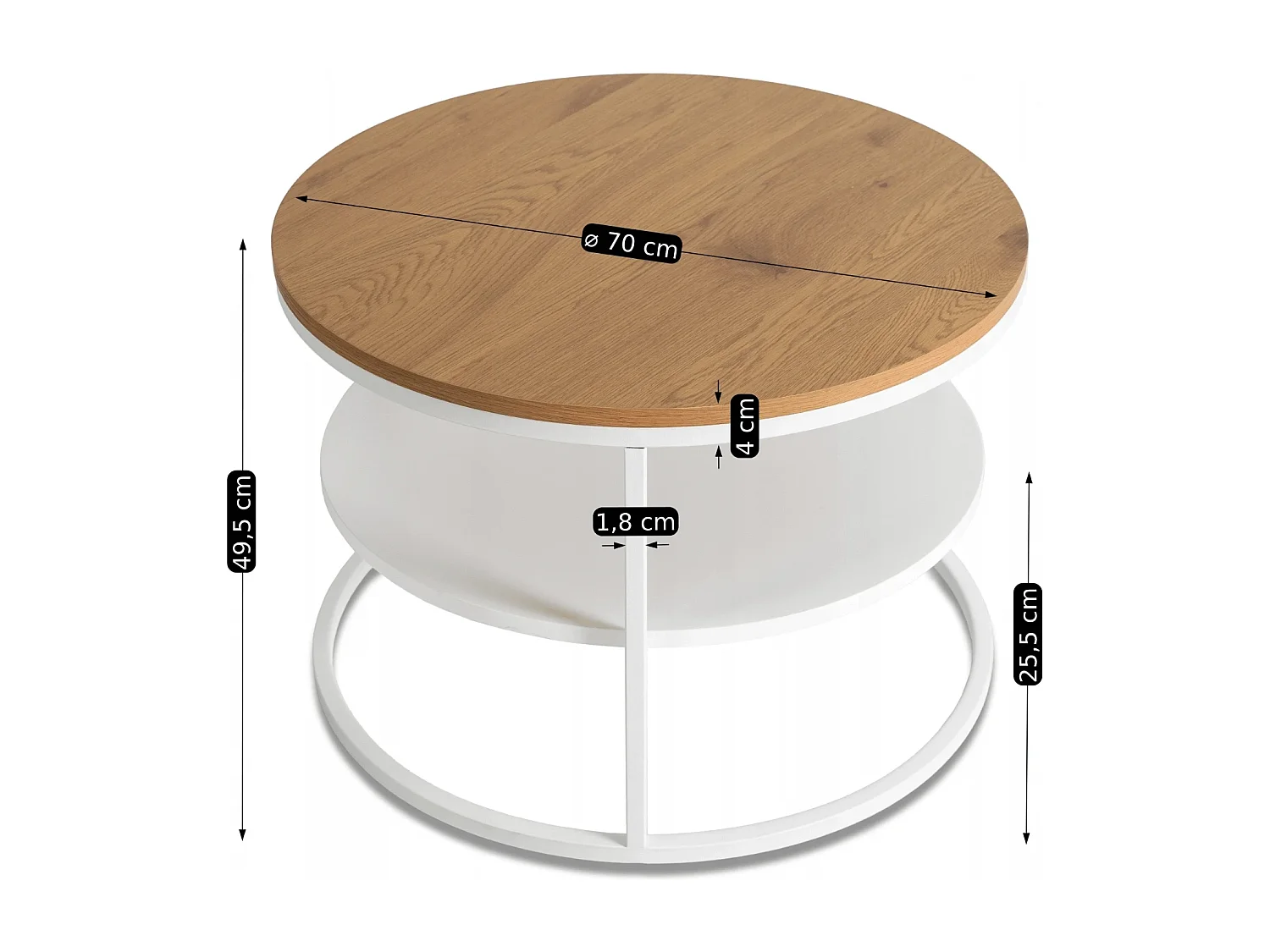 Salontafel Best Eiken / Wit