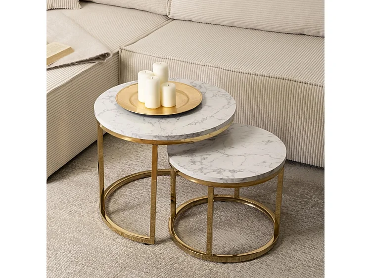 Salontafel set Olis Goud Marmer
