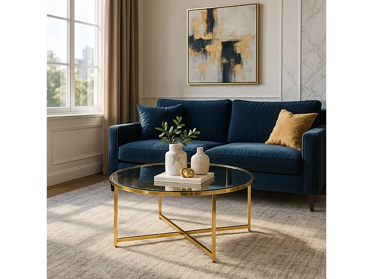 Salontafel Flip Transparant / Goud