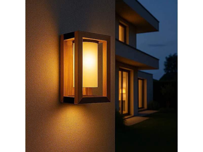 Applique murale solaire SERAPHINA couleur bois H31cm