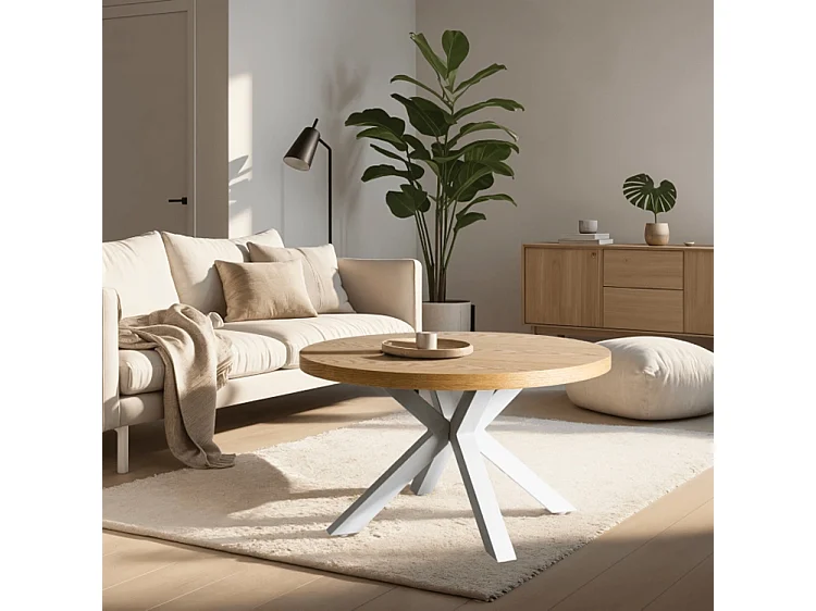 Salontafel Lincoln Goud Eiken / Wit