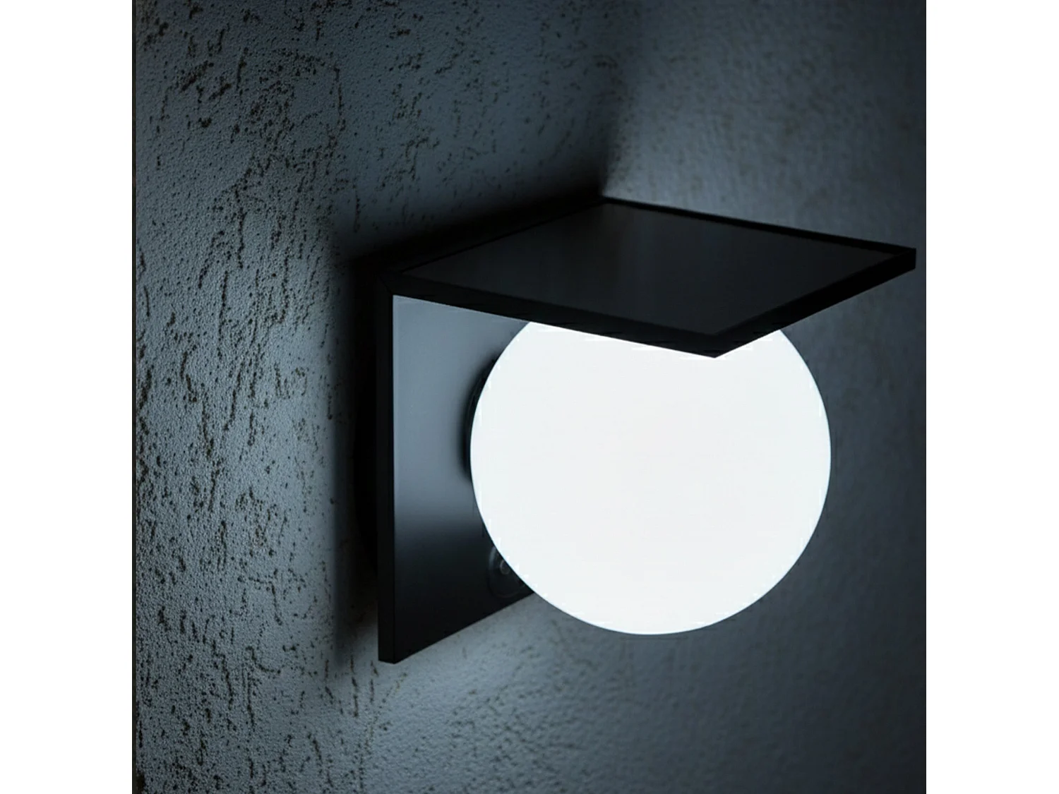 Applique murale solaire BOLLY noir sensor H14cm