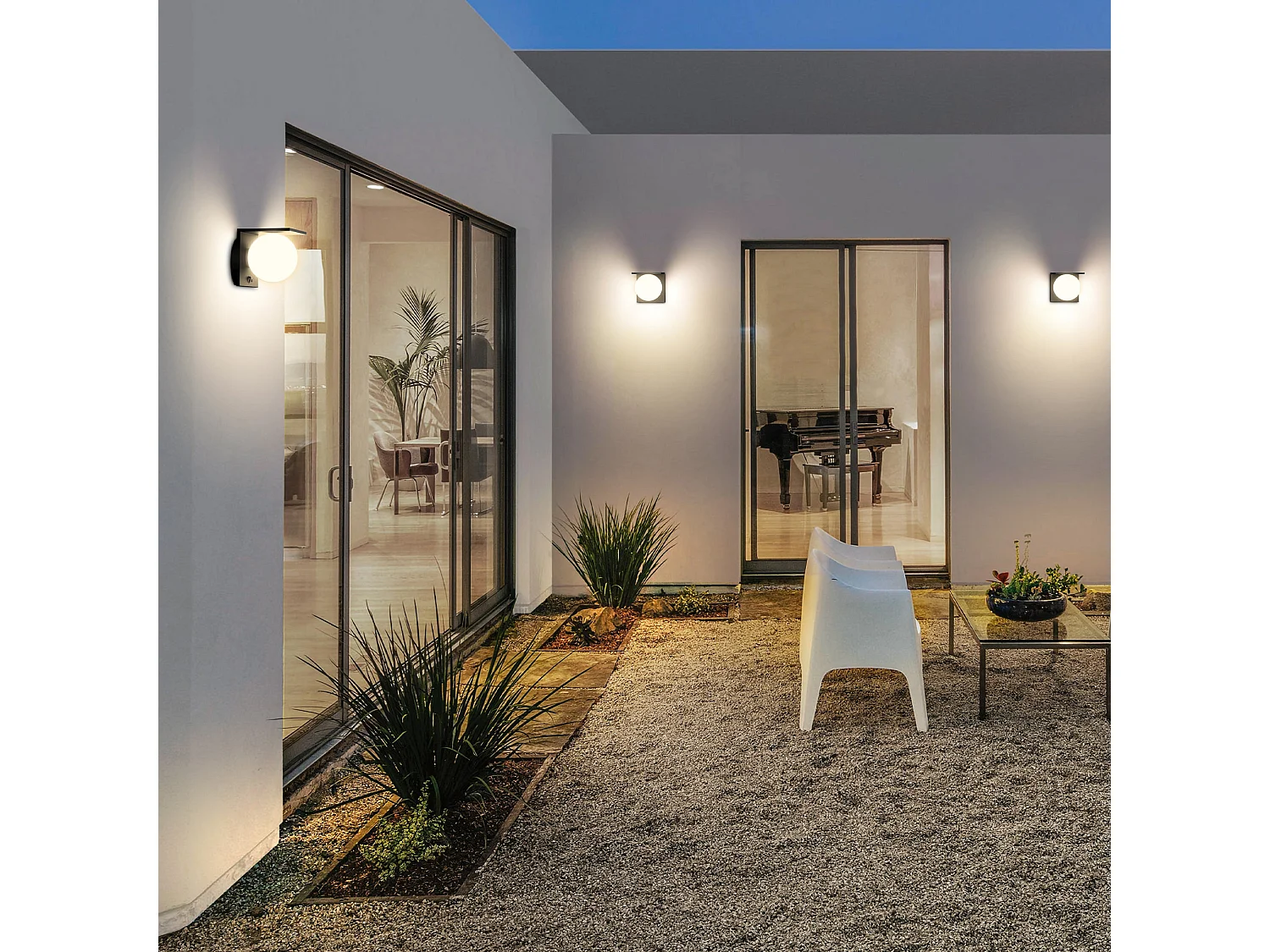 Applique murale solaire BOLLY noir sensor H14cm