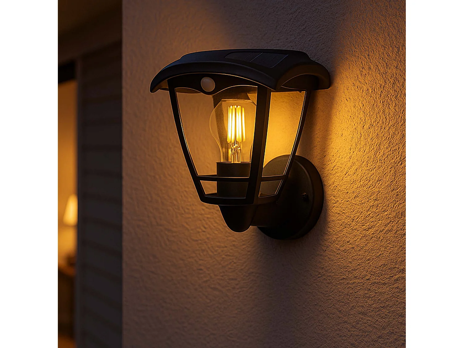 Applique murale solaire LUMAX noir H22cm