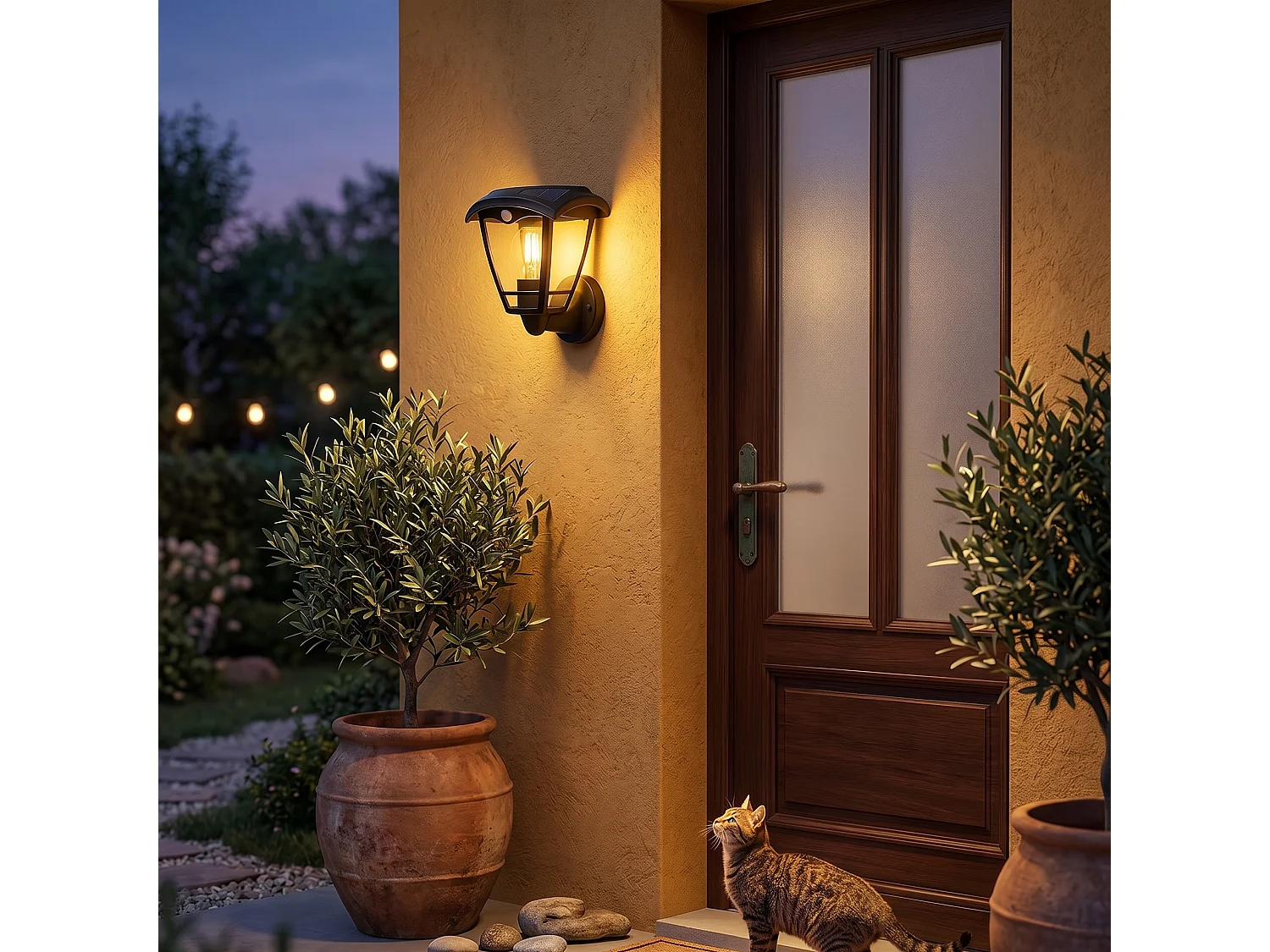 Applique murale solaire LUMAX noir H22cm