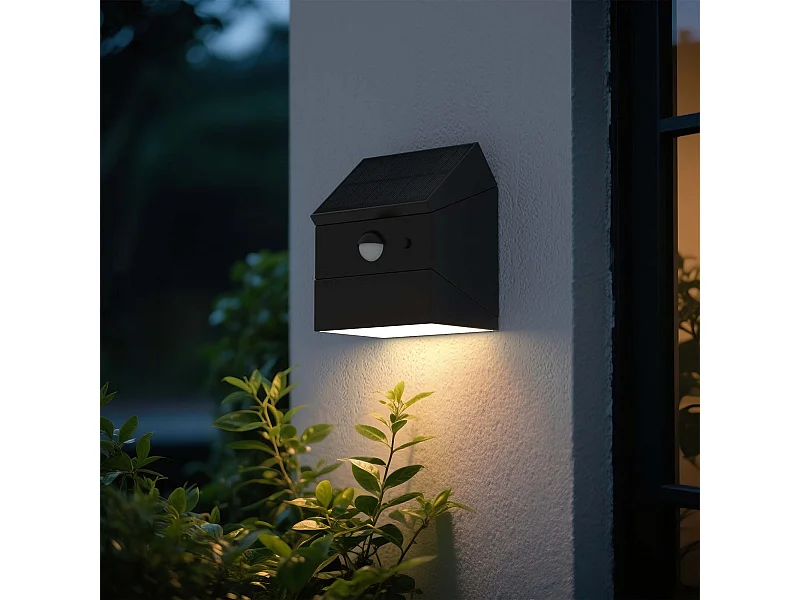 2 appliques murales solaires LUMICUBE Noir Plastique H9.48cm